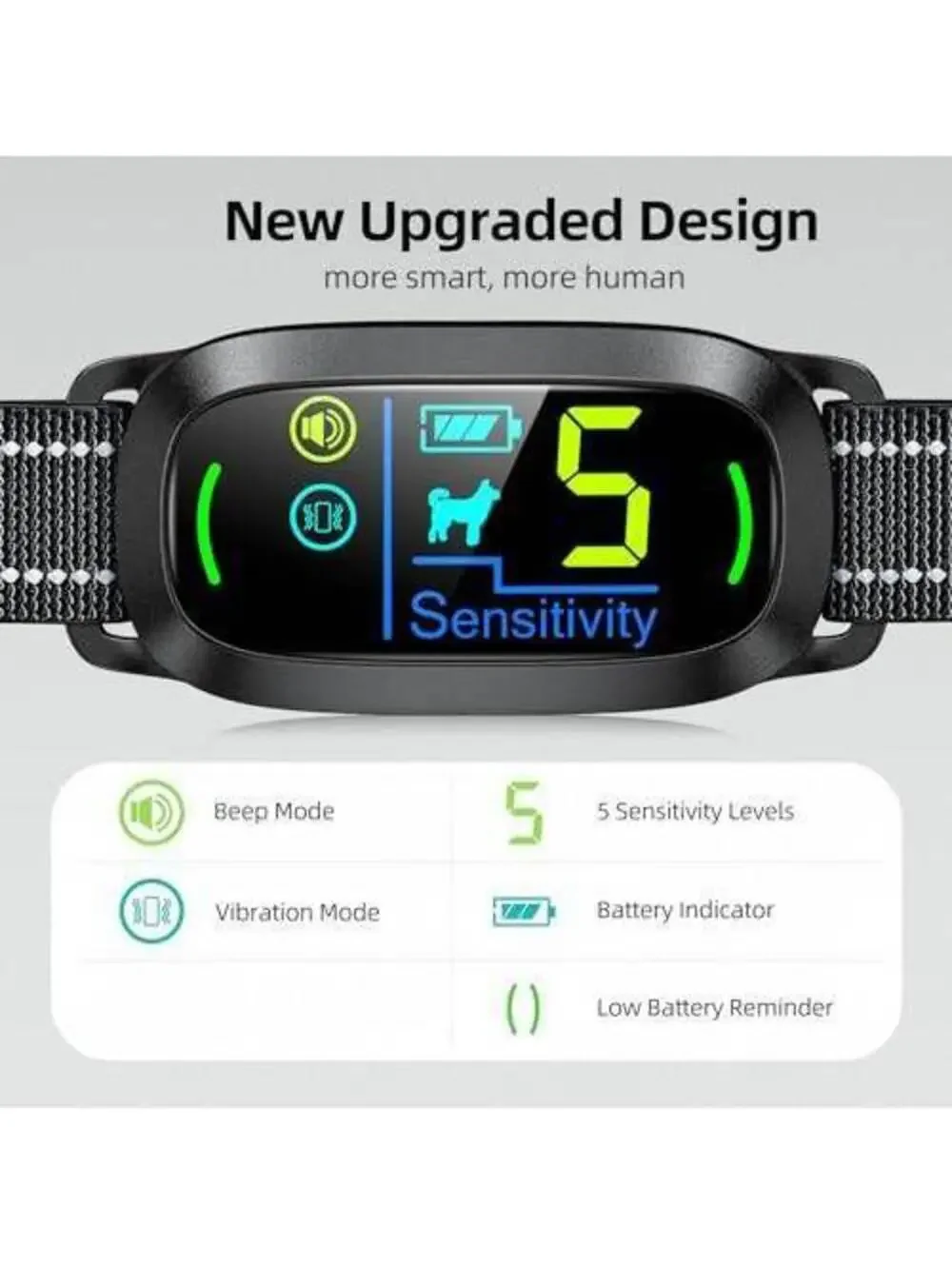 Dog Bark Collar, Rechargeable Anti Barking Training Collar for Dogs